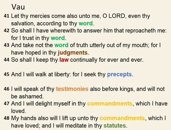 Psalm 119 – Vau